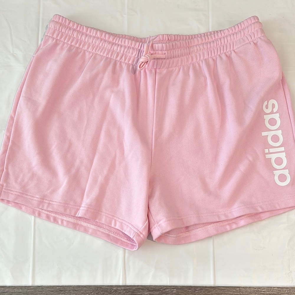 New Adidas Women's Plus size Pink French terry shorts. Size 2X. New with tags